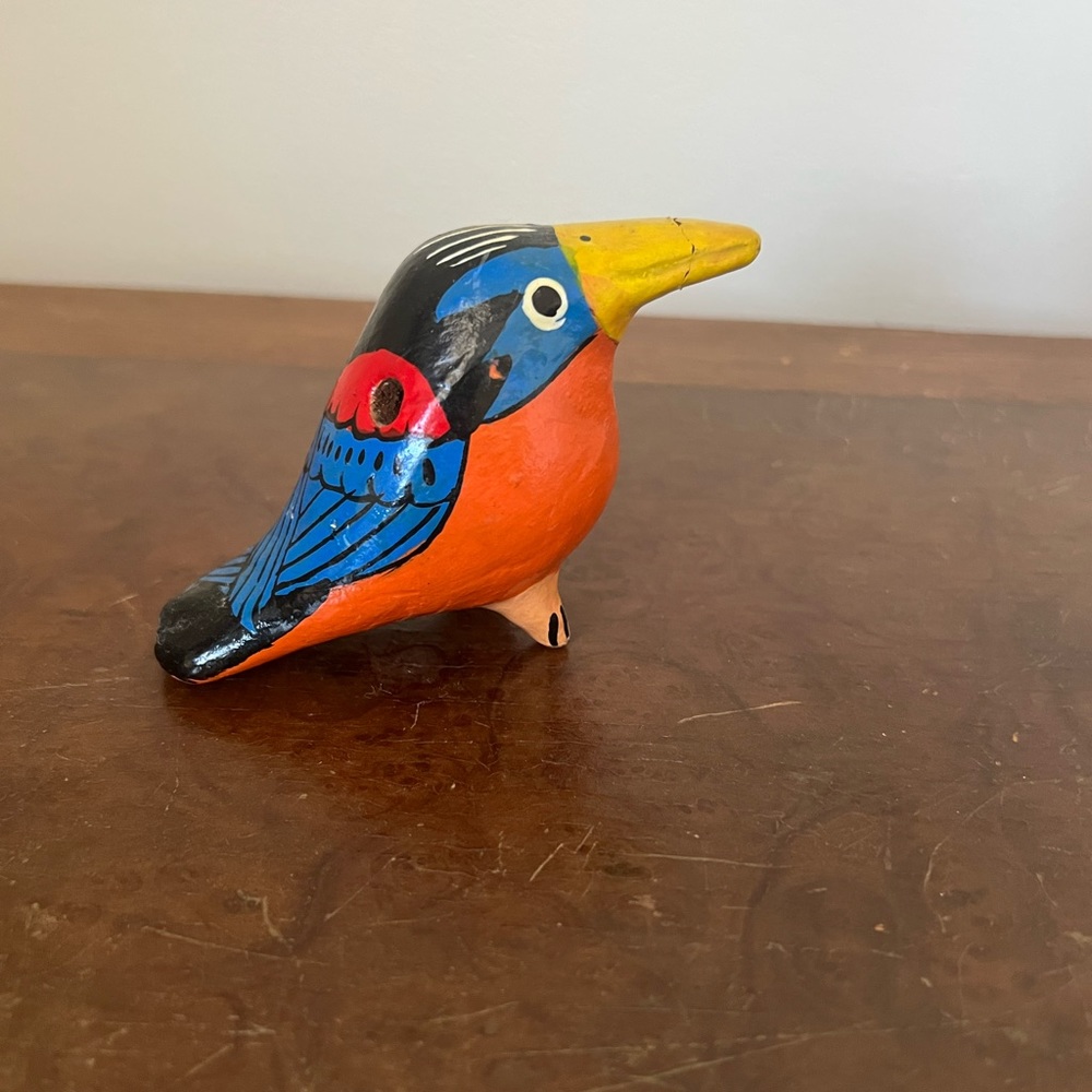 Vintage Hand Made Clay Parrot Whistle  from Panama